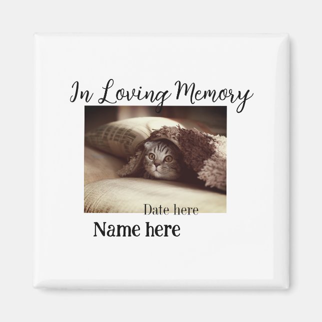 In loving memory memorial keepsake add pet name magnet (Front)