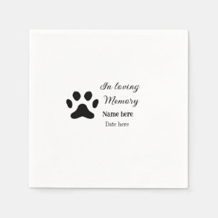 In loving memory memorial keepsake add pet name napkin