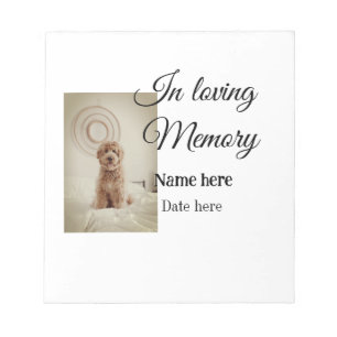 In loving memory memorial keepsake add pet name notepad