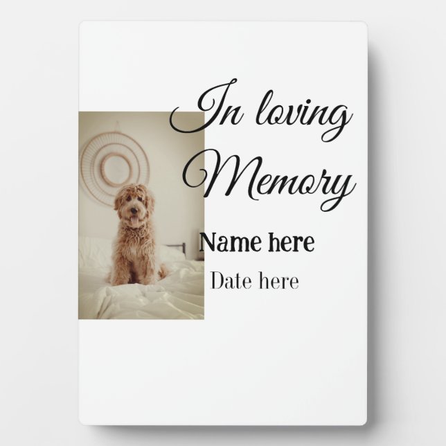 In loving memory memorial keepsake add pet name plaque (Front)