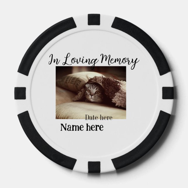 In loving memory memorial keepsake add pet name poker chips (Front)