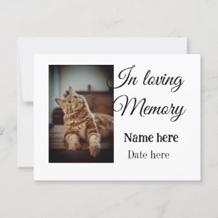 In loving memory memorial keepsake add pet name postcard