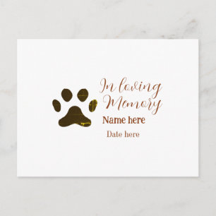 In loving memory memorial keepsake add pet name postcard