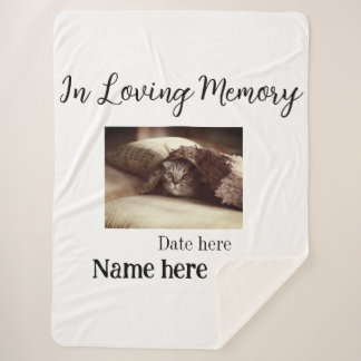 In loving memory memorial keepsake add pet name sherpa blanket