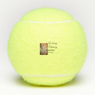 In loving memory memorial keepsake add pet name tennis balls