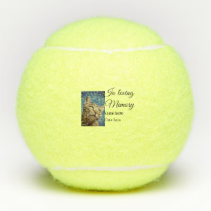 In loving memory memorial keepsake add pet name tennis balls