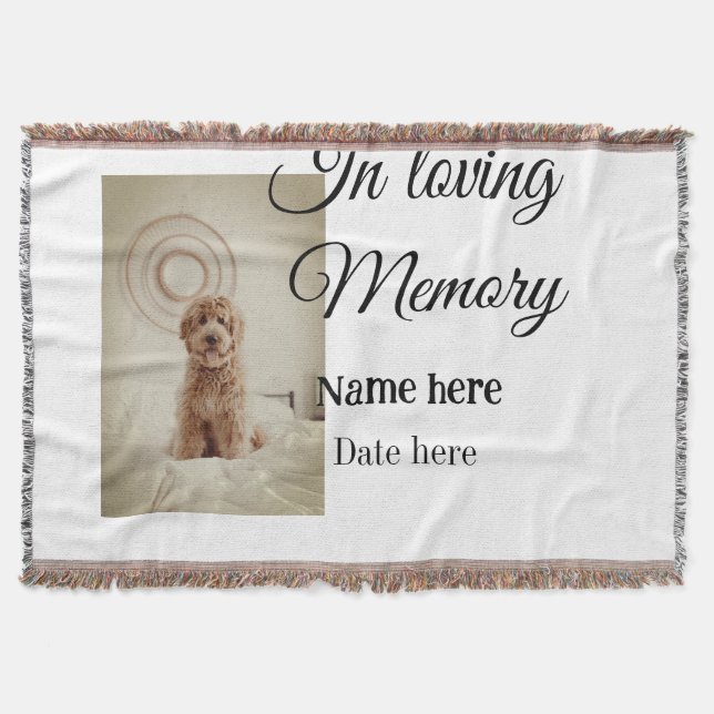 In loving memory memorial keepsake add pet name throw blanket (Front)
