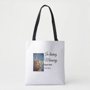 In loving memory memorial keepsake add pet name tote bag