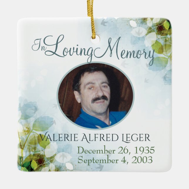 In Loving Memory Memorial Keepsake Ceramic Ornament (Front)