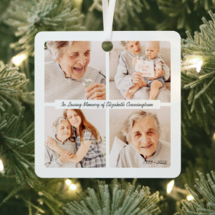 In Loving Memory Memorial Modern Elegant 4 Photos Metal Tree Decoration