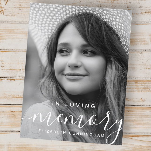 In Loving Memory Memorial Modern Elegant Photo Postcard (Creator Uploaded)