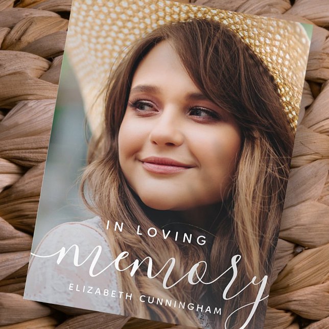 In Loving Memory Memorial Modern Elegant Photo Postcard (Creator Uploaded)