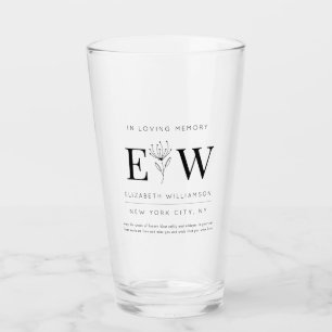 In Loving Memory Memorial Modern Quote Foliage Glass