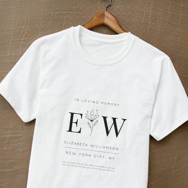 In Loving Memory Memorial Modern Quote Foliage T-Shirt (Creator Uploaded)