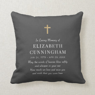In Loving Memory Memorial Modern Simple Cross Cushion