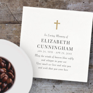 In Loving Memory Memorial Modern Simple Cross Napkin