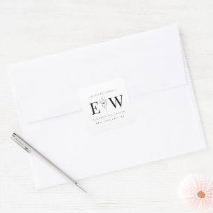 In Loving Memory Memorial Modern Simple Foliage Square Sticker