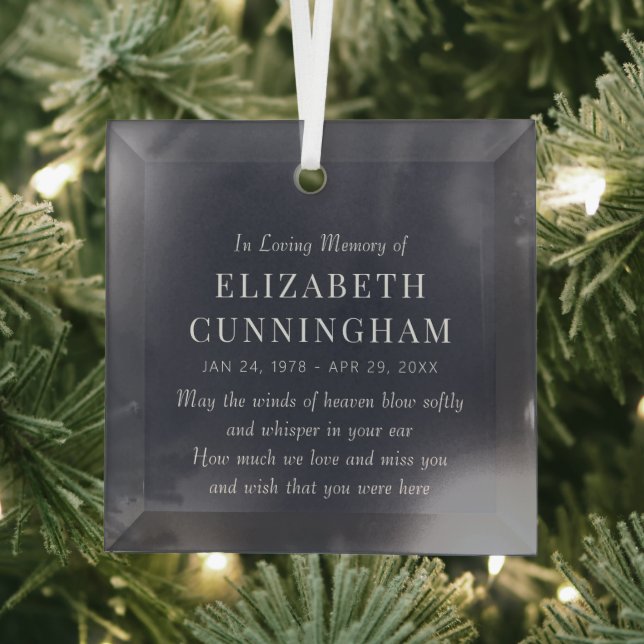 In Loving Memory Memorial Modern Simple Glass Tree Decoration (Insitu)