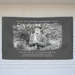In Loving Memory Memorial Modern Simple Photo Banner