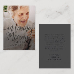 In Loving Memory Memorial Modern Simple Photo Card