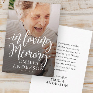 In Loving Memory Memorial Modern Simple Photo Card