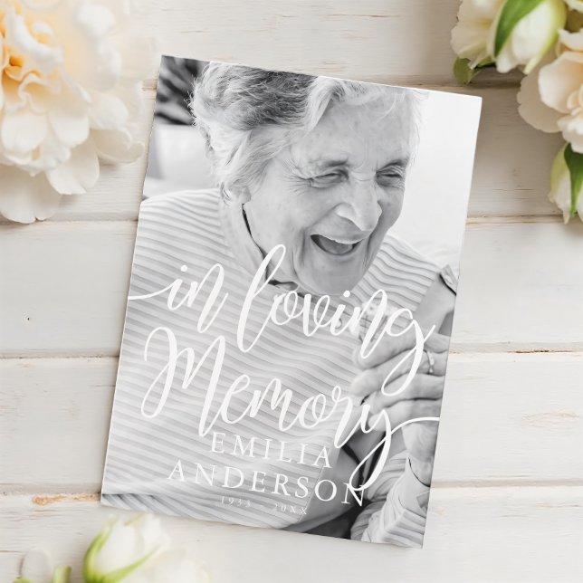In Loving Memory Memorial Modern Simple Photo Card (Creator Uploaded)