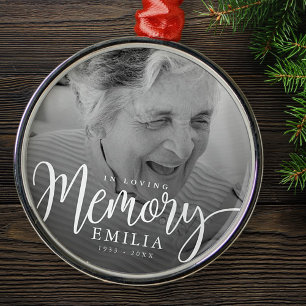 In Loving Memory Memorial Modern Simple Photo Card Metal Tree Decoration