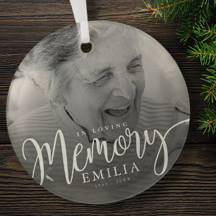In Loving Memory Memorial Modern Simple Photo Glass Tree Decoration