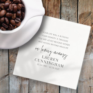 In Loving Memory Memorial Modern Simple Quote Napkin