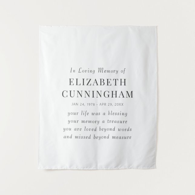 In Loving Memory Memorial Modern Simple Quote Tapestry (Front)