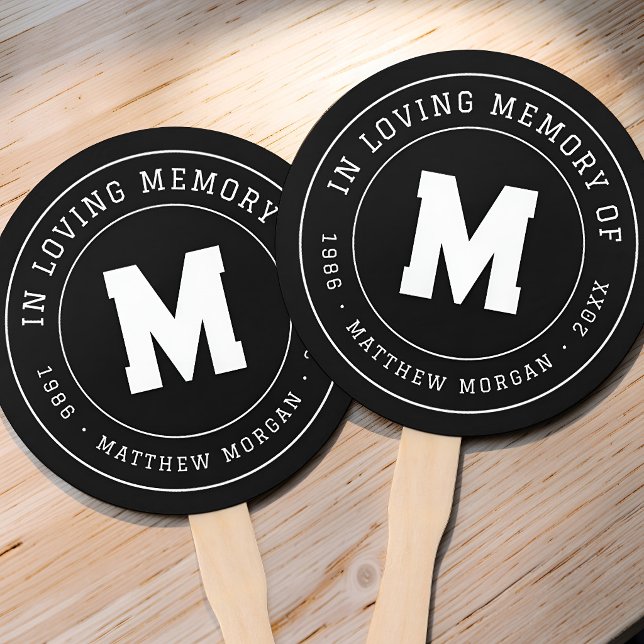 In Loving Memory Memorial Monogram Hand Fan (Creator Uploaded)