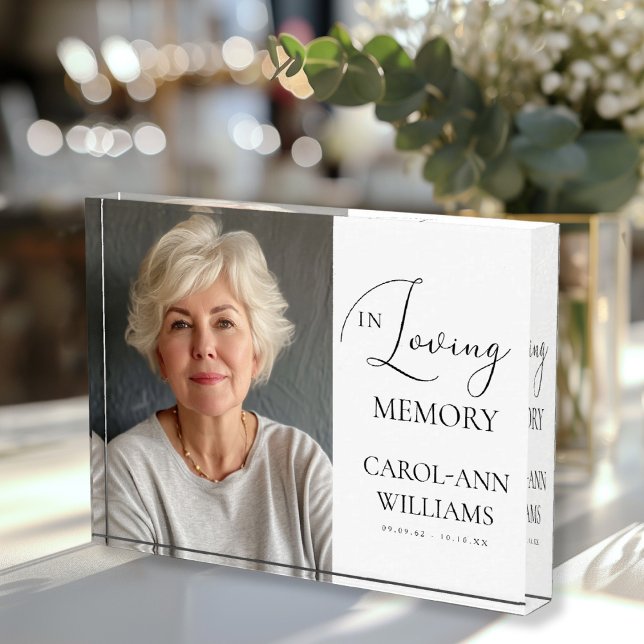 "In Loving Memory" Memorial, Name, Photo ("In Loving Memory" Memorial, Name, Photo, Photo Block. Simple, elegant, script font.)