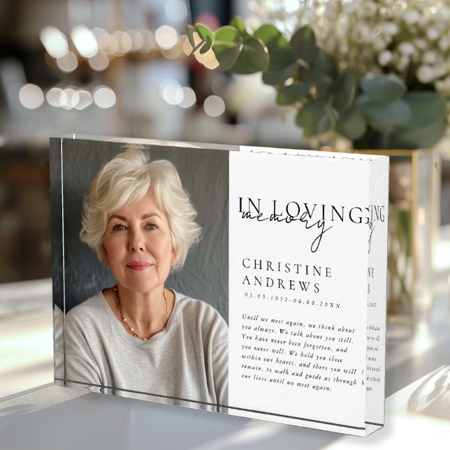 "In Loving Memory" Memorial, Name, Photo ("In Loving Memory" Memorial, Name, Photo, Photo Block. Simple, elegant, script font.)