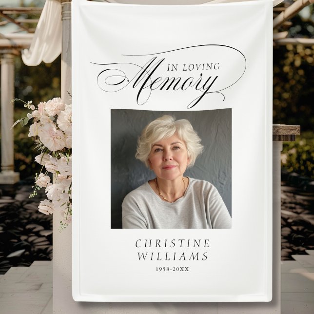 "In Loving Memory!" Memorial, Name, Photo Banner (Banner
"Forever in our Hearts" In loving, Memory Banner. Elegant, script font, with photo & name.)