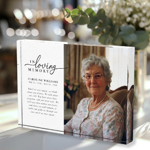 "In Loving Memory" Memorial, Name, Photo Block