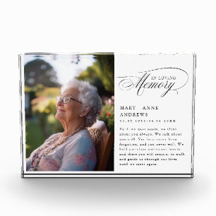 "In Loving Memory" Memorial, Name, Photo Block