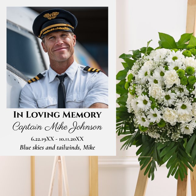 In Loving Memory Memorial Photo Funeral Aviation  Poster (Creator Uploaded)