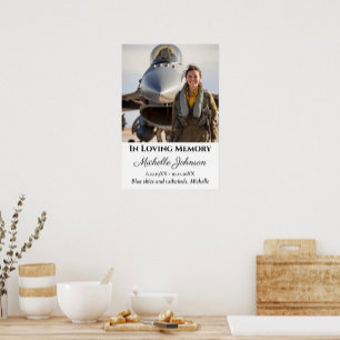In Loving Memory Memorial Photo Funeral Aviation Poster