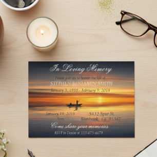 In loving Memory Memorial Service Sunset Lake Invitation