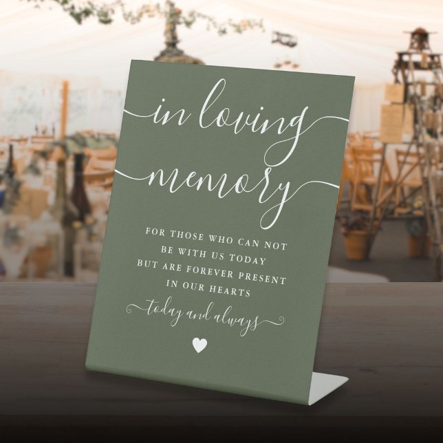 In Loving Memory Memorial Sign Olive Green Wedding (In Loving Memory Memorial Sign Olive Green Wedding)