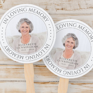 In Loving Memory Memorial Simple Elegant Photo Hand Fan