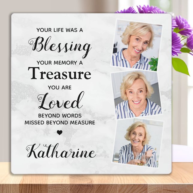 In Loving Memory Memorial Sympathy 3 Photo  Plaque (Creator Uploaded)
