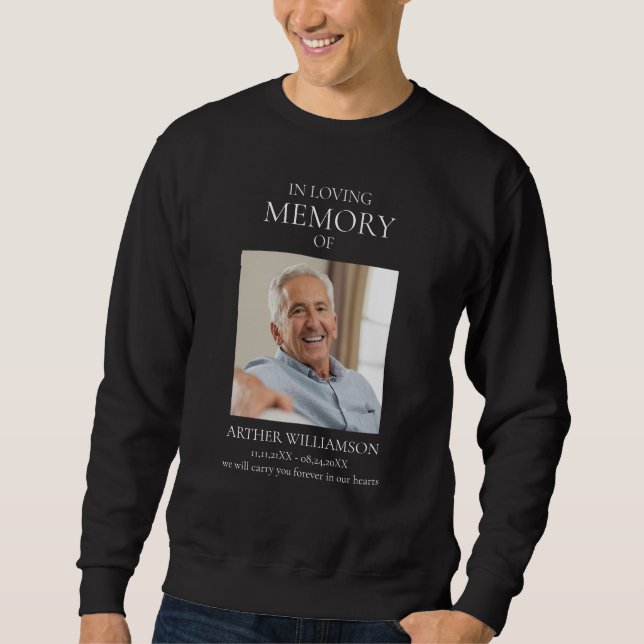 In loving memory  minimal photo sweatshirt (Front)