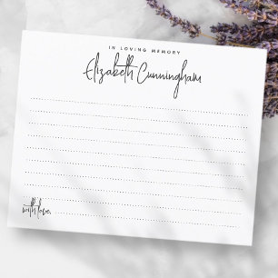 In Loving Memory Minimalist Chic Attendance Card