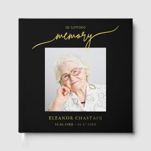 In Loving Memory Minimalist Photo Sympathy Guest Book
