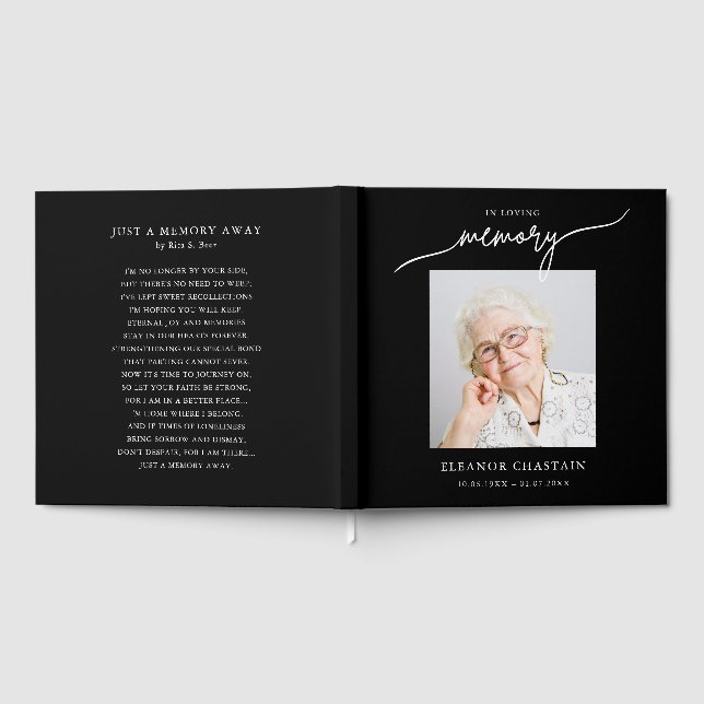 In Loving Memory Minimalist Photo Sympathy Guest Book (Full)