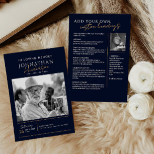 In Loving Memory Modern 2-Photo Elegant Memorial Programme