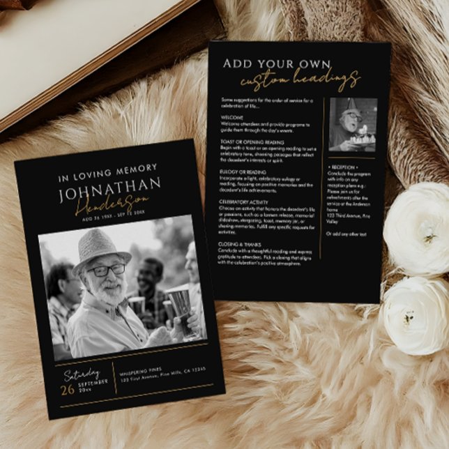 In Loving Memory Modern 2-Photo Elegant Memorial Programme (Creator Uploaded)