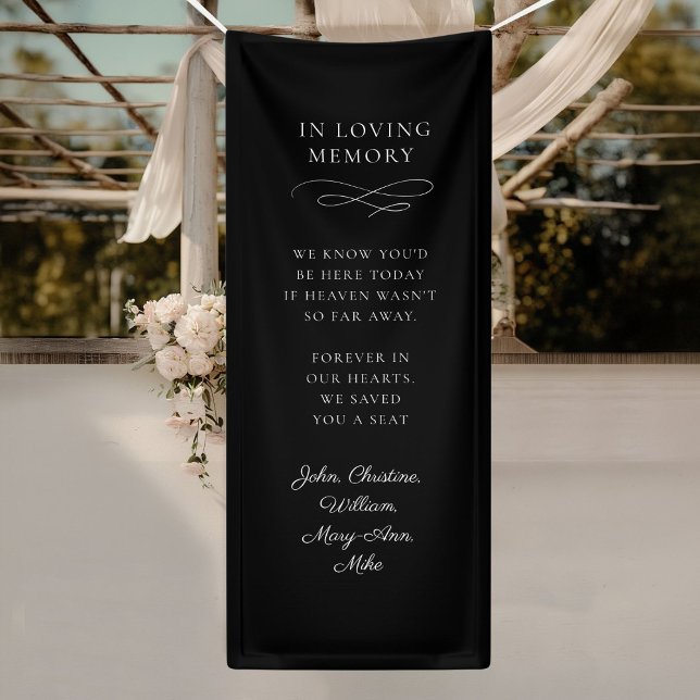 "In Loving Memory" Modern, Calligraphy, Wedding  Banner (Personalized "In Loving Memory" Modern, Calligraphy, Wedding Banner)