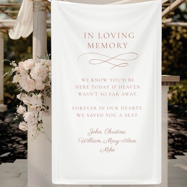 "In Loving Memory" Modern, Calligraphy, Wedding  Banner (Personalized Banner "WE KNOW YOU'D BE HERE TODAY IF HEAVEN WASN'T SO FAR AWAY. )